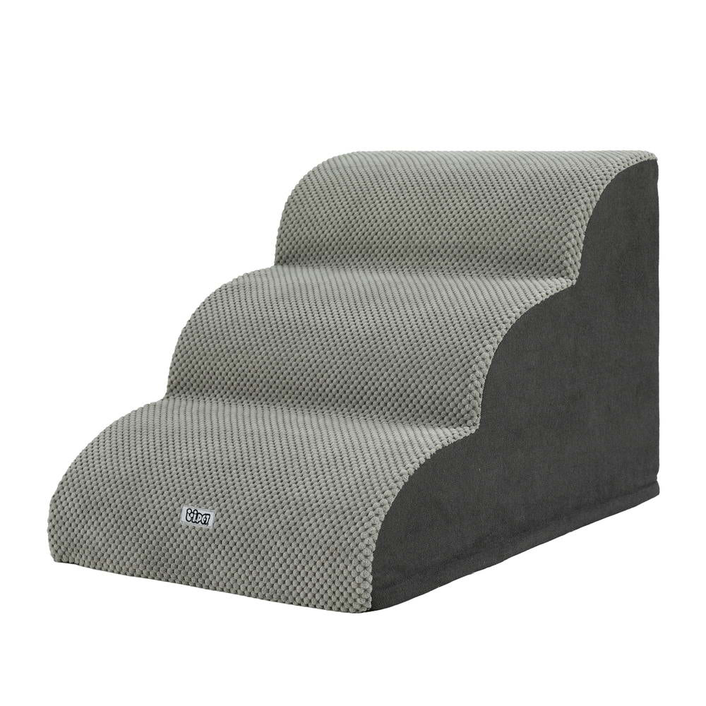 i.Pet Dog Ramp Steps | Foam 3 Tier Pet Stairs for Bed Sofa Car