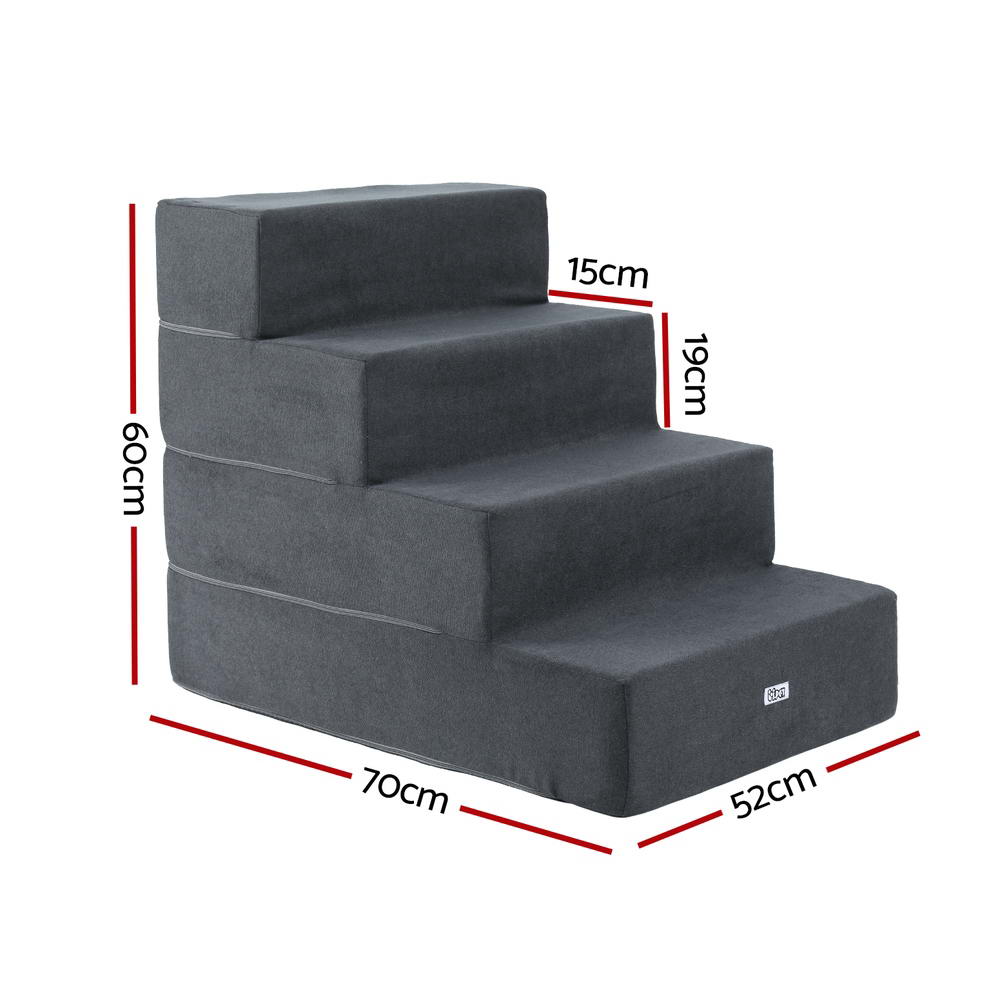 Dog Ramp Foam | 4 Steps Portable Cat Ladder for Sofa Bed
