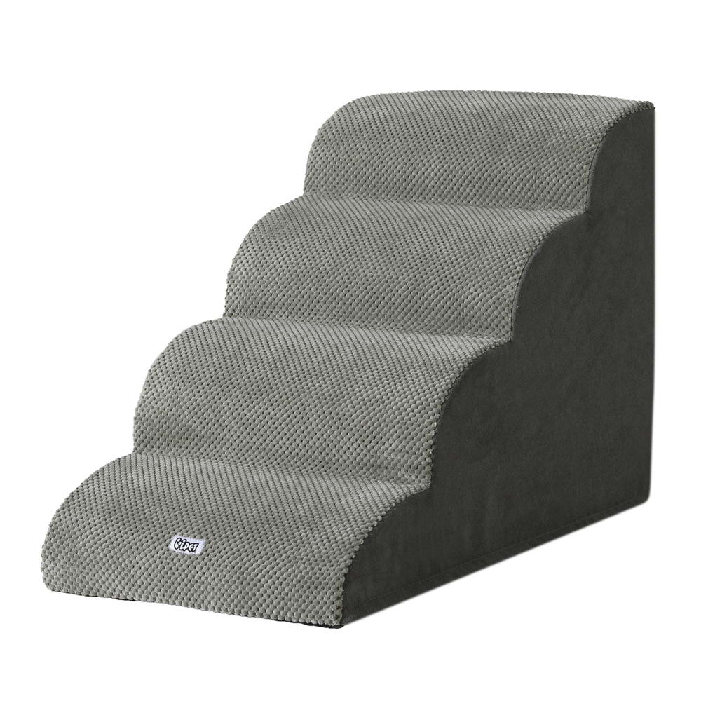 Dog Ramp Steps | Foam 4 Tier Pet Stairs for Bed Sofa Car