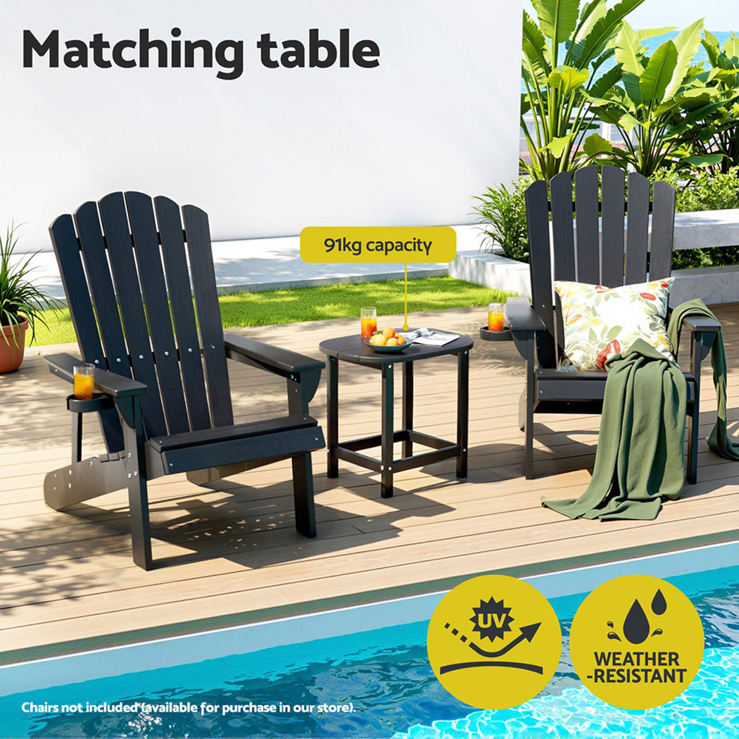 Outdoor Coffee Table | HDPE Patio Side Table | Black Garden Furniture
