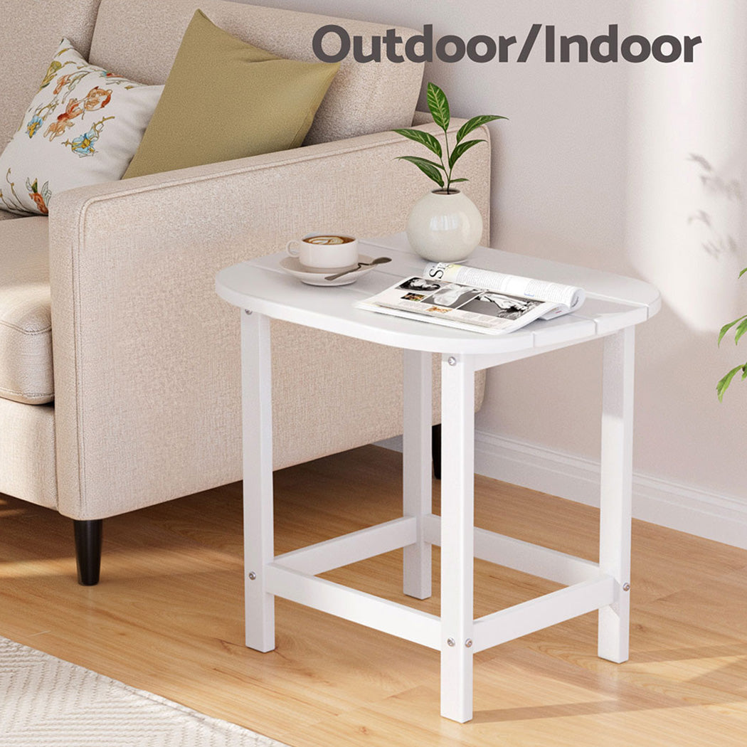 Outdoor Coffee Table | HDPE Patio Side Table | White Garden Furniture