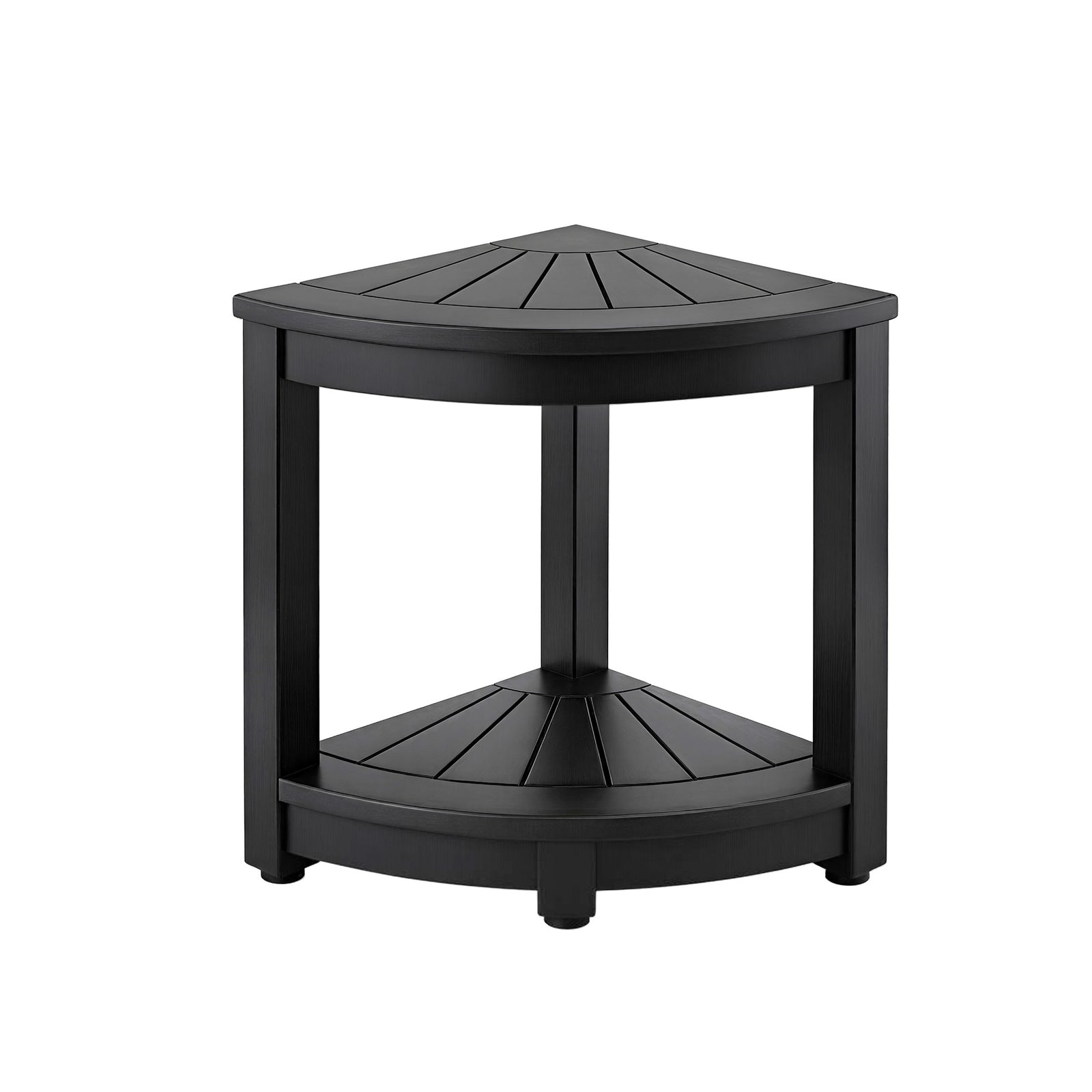 Outdoor Side Table | HDPE Storage Shelf Table | Black