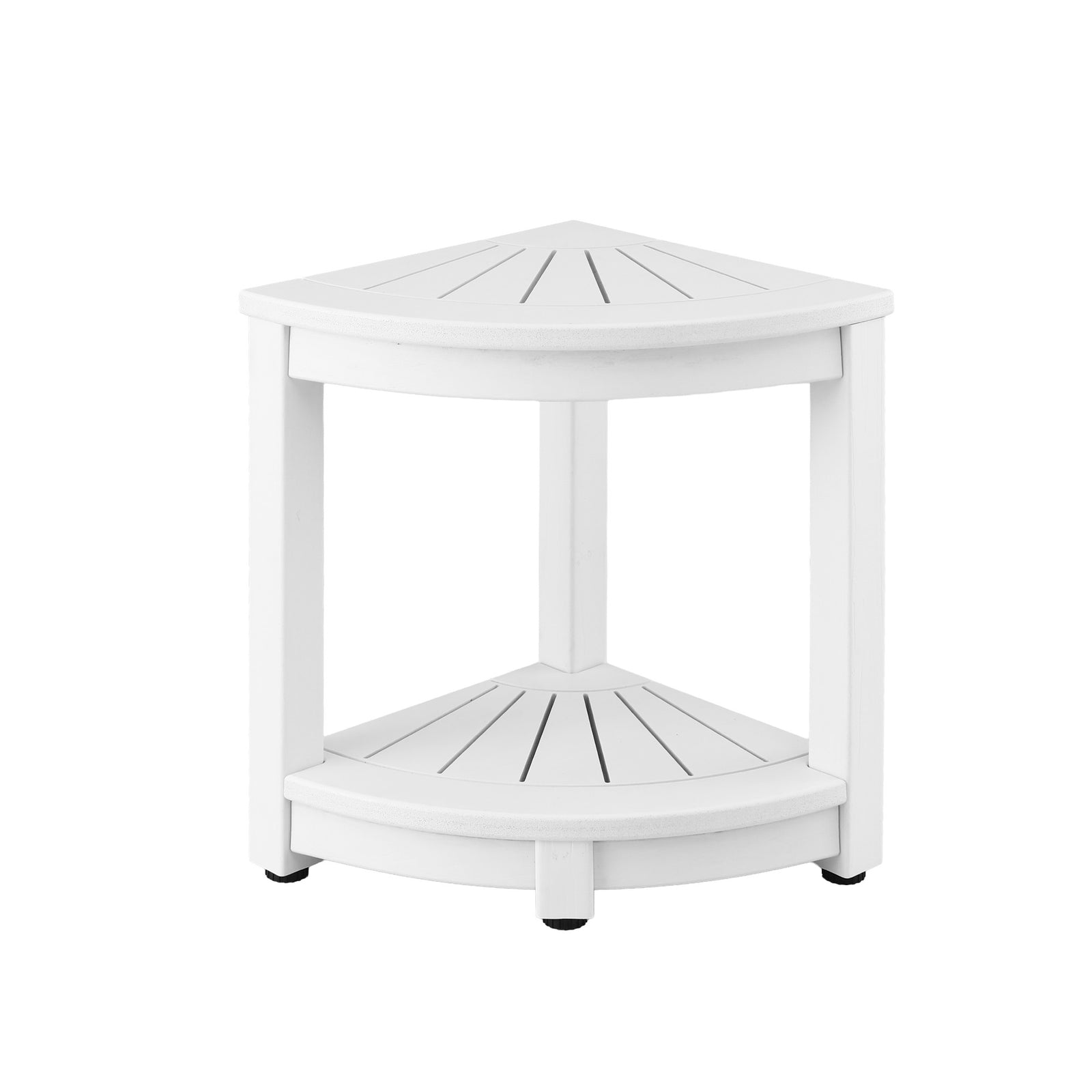 Outdoor Side Table | HDPE Storage Shelf Table | White
