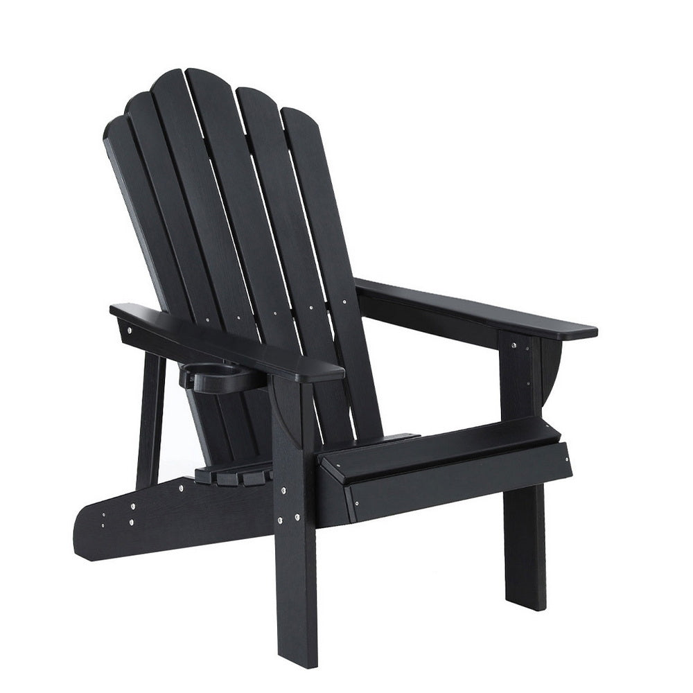 Adirondack Outdoor Chairs | HDPE Beach Patio Furniture | Black