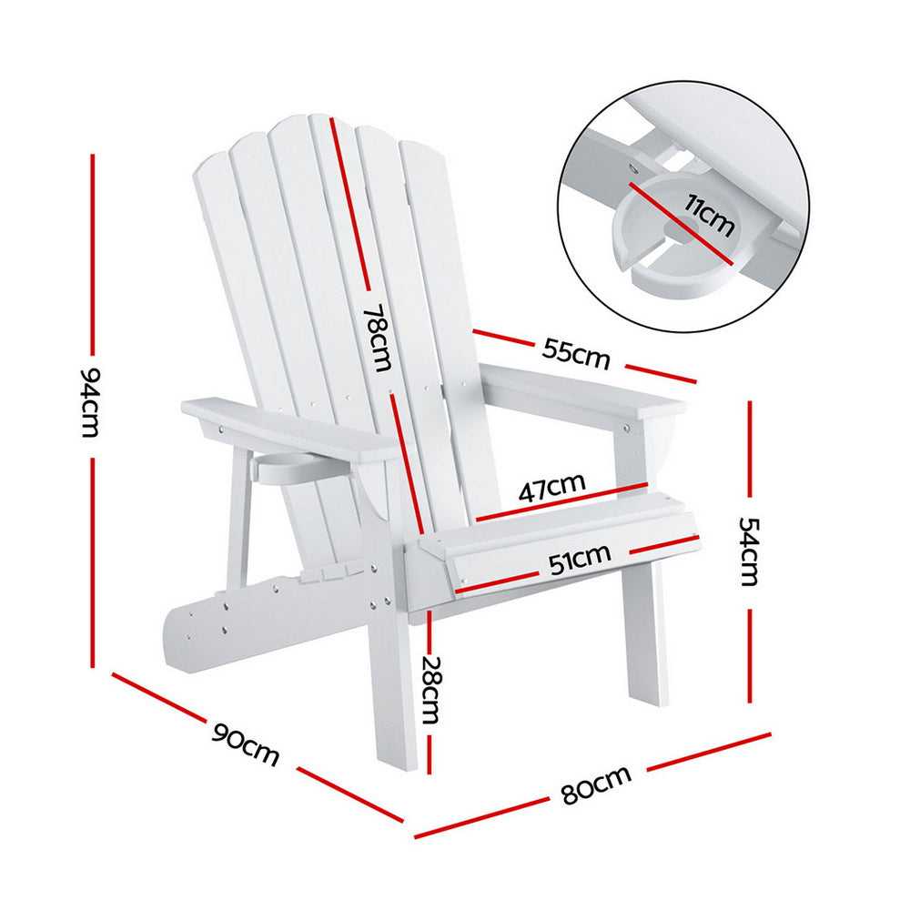 Adirondack Outdoor Chairs | HDPE Beach Patio Furniture | White