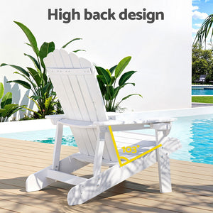 Adirondack Outdoor Chairs | HDPE Beach Patio Furniture | White