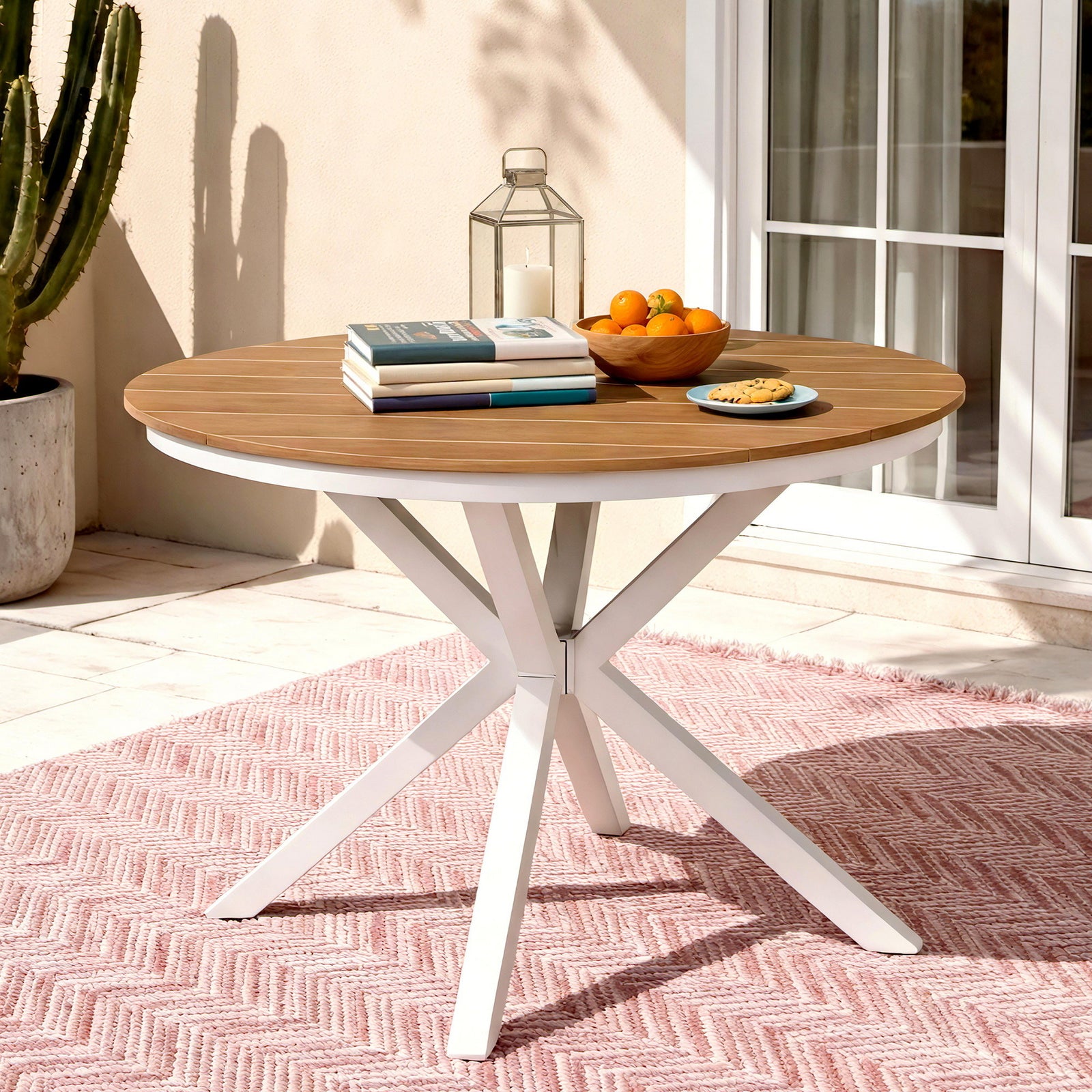 Outdoor Dining Table | 108cm Aluminium Frame with WPC Top