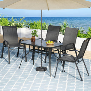 Dining Set 5PC | Outdoor Garden Table & Chairs Bistro Setting | Black Finish