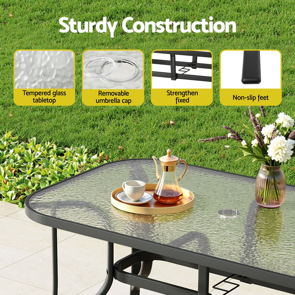 Dining Set 5PC | Outdoor Garden Table & Chairs Bistro Setting | Grey Finish