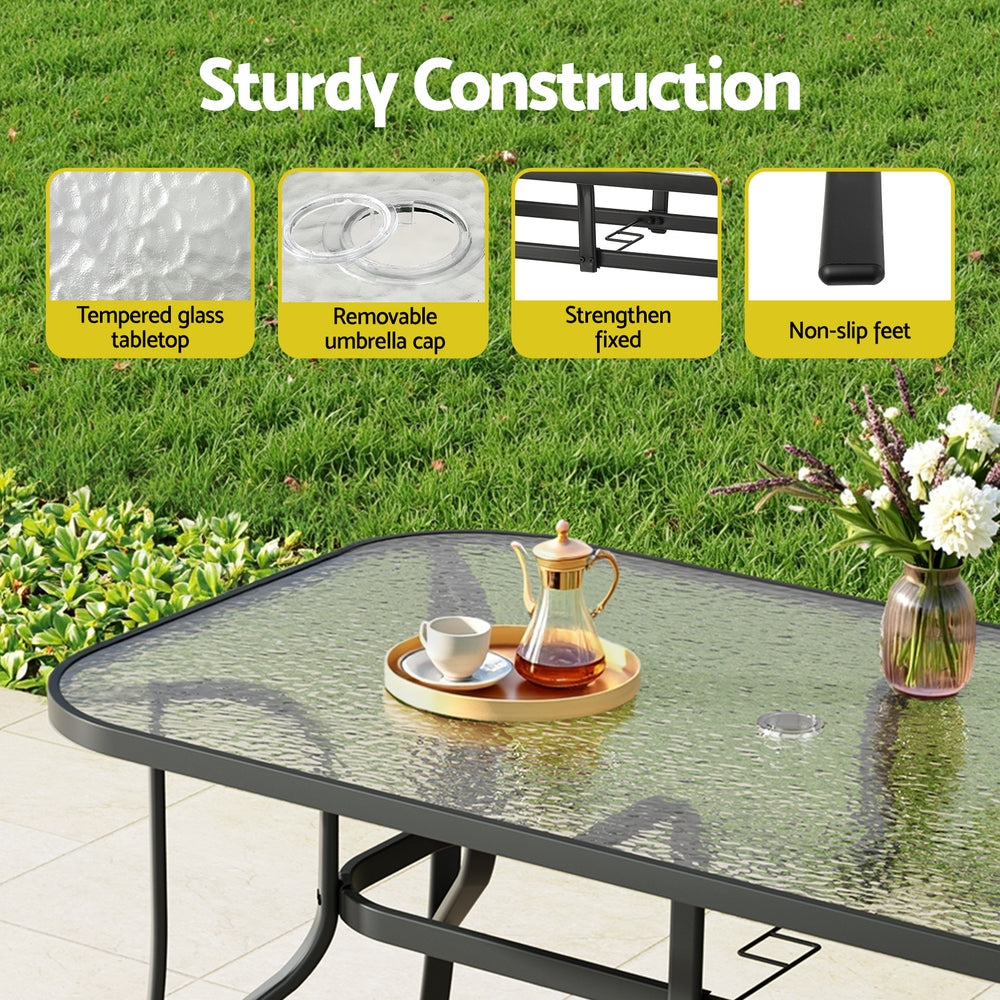 Outdoor Dining Set 5PC | Table & Chairs Patio Bistro Furniture | Garden Grey Finish
