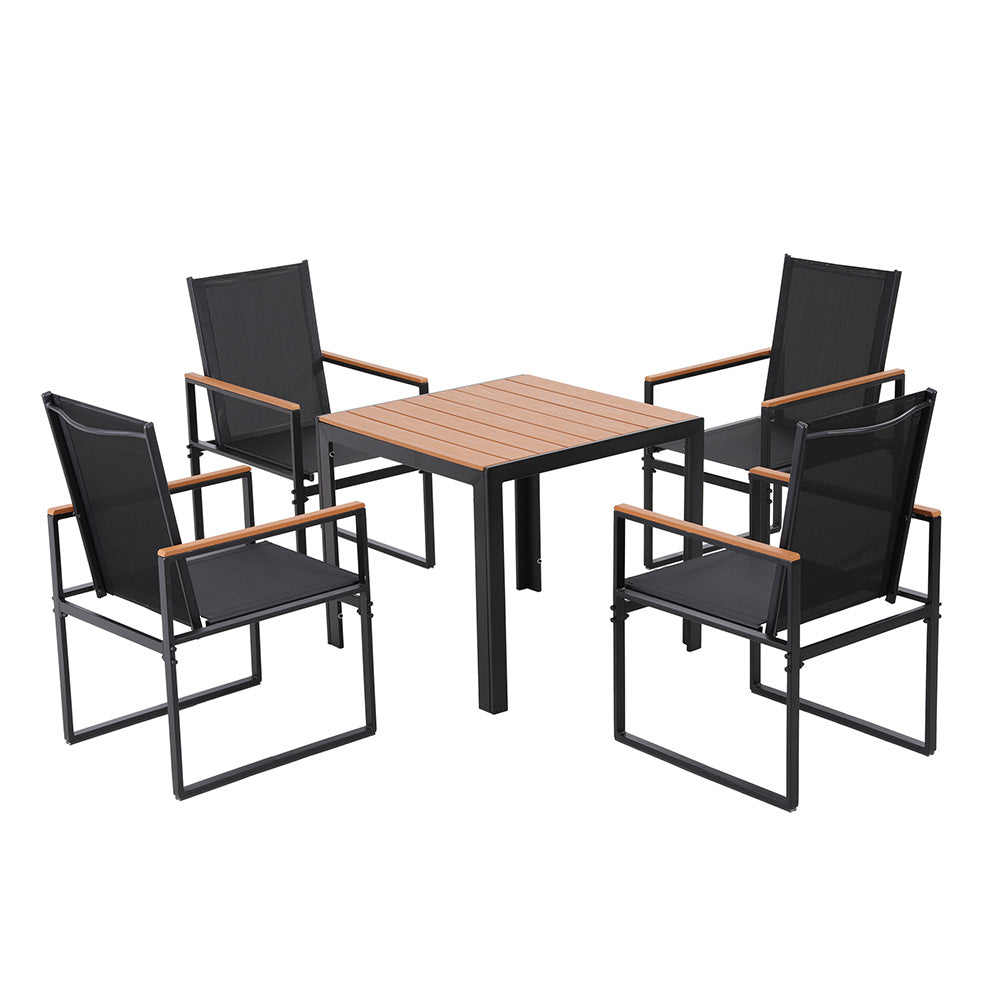Outdoor Dining Set 5pc | Table + 4 Chairs | Patio Garden Bistro