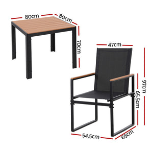 Outdoor Dining Set 5pc | Table + 4 Chairs | Patio Garden Bistro