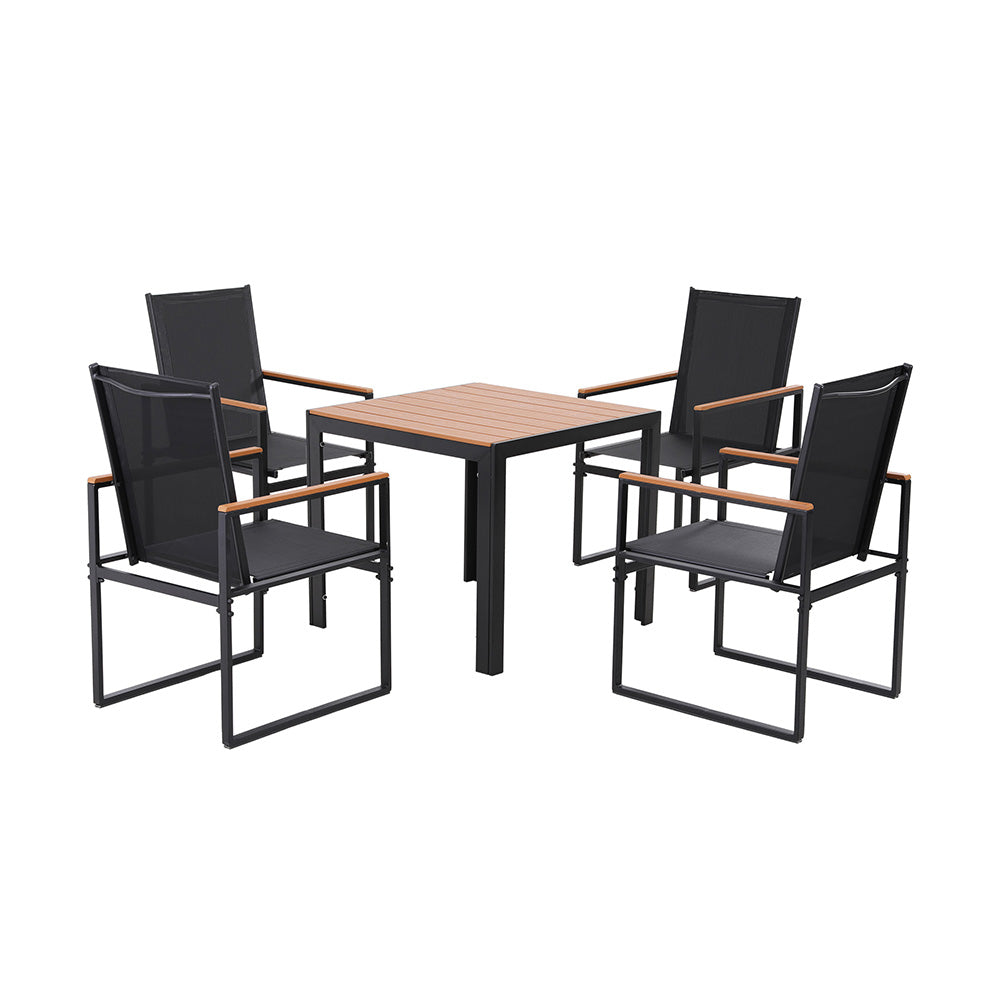 Outdoor Dining Set 5pc | Table + 4 Chairs | Patio Garden Bistro