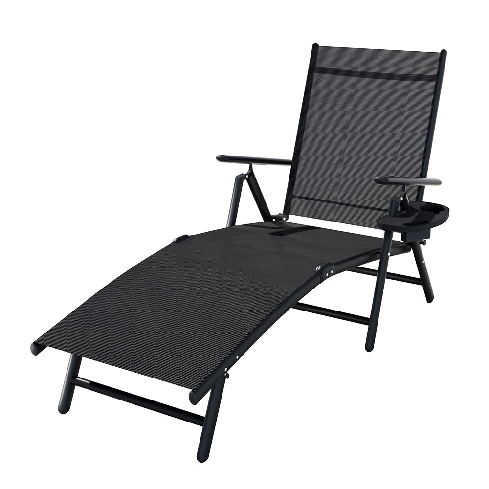 Sun Lounge | Outdoor Lounger | Aluminium Folding Beach Chair | Camping Patio