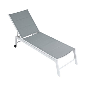 Sun Lounger | Chaise Lounge with Wheels | White
