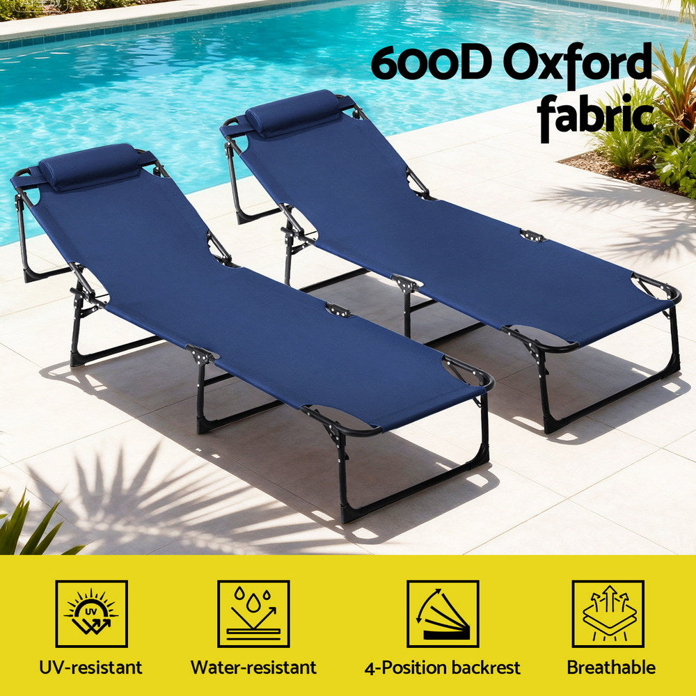 Folding Sun Lounger | Outdoor Beach Lounge Chair | Patio Furniture