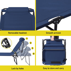 Folding Sun Lounger | Outdoor Beach Lounge Chair | Patio Furniture
