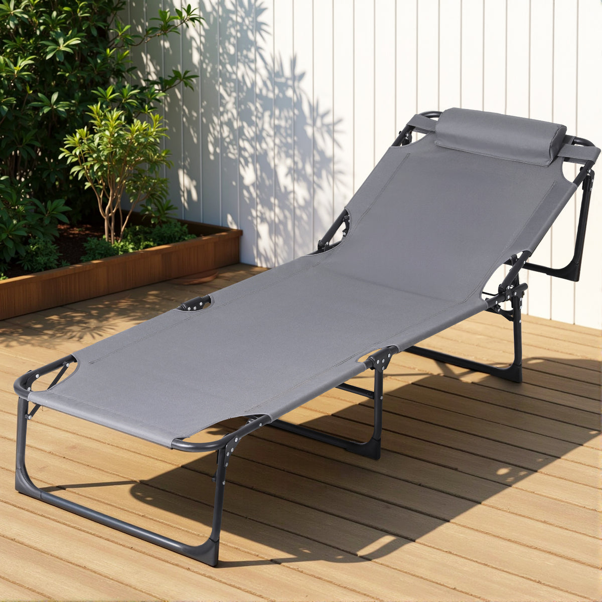 Sun Lounger | Folding Beach Lounge Chair | Patio Outdoor Furniture