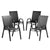 4PC Outdoor Dining Chairs | Stackable Lounge Chair | Patio Furniture | Black