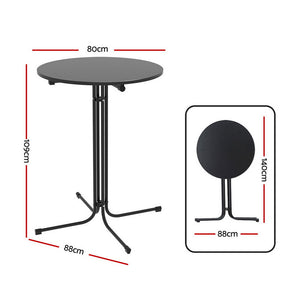 Round Outdoor Bar Table | Folding | 109cm | Patio | Black