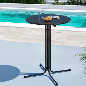 Round Outdoor Bar Table | Folding | 109cm | Patio | Black