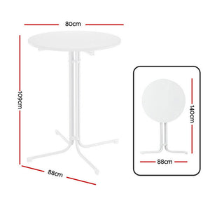 Round Folding Bar Table | 109cm | Outdoor Patio | White