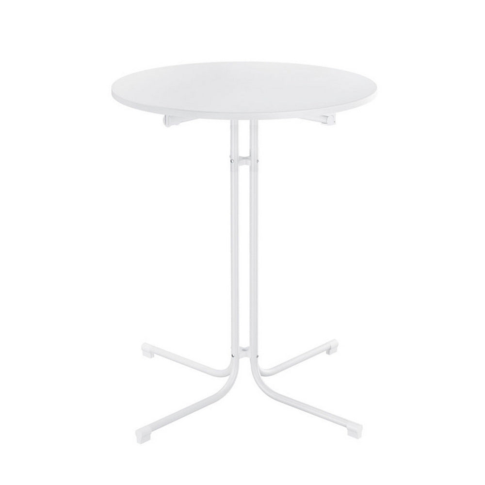 Round Folding Bar Table | 109cm | Outdoor Patio | White