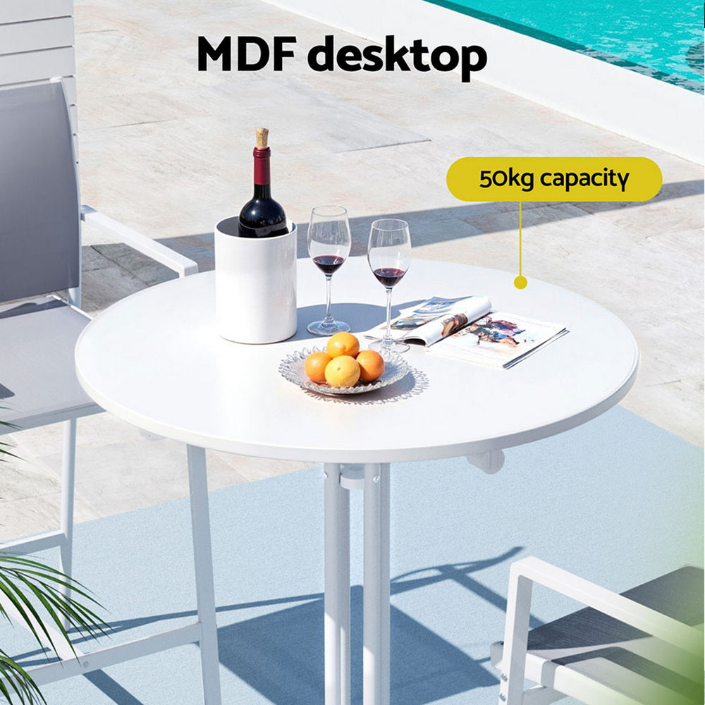 Round Folding Bar Table | 109cm | Outdoor Patio | White
