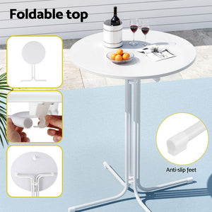 Round Folding Bar Table | 109cm | Outdoor Patio | White