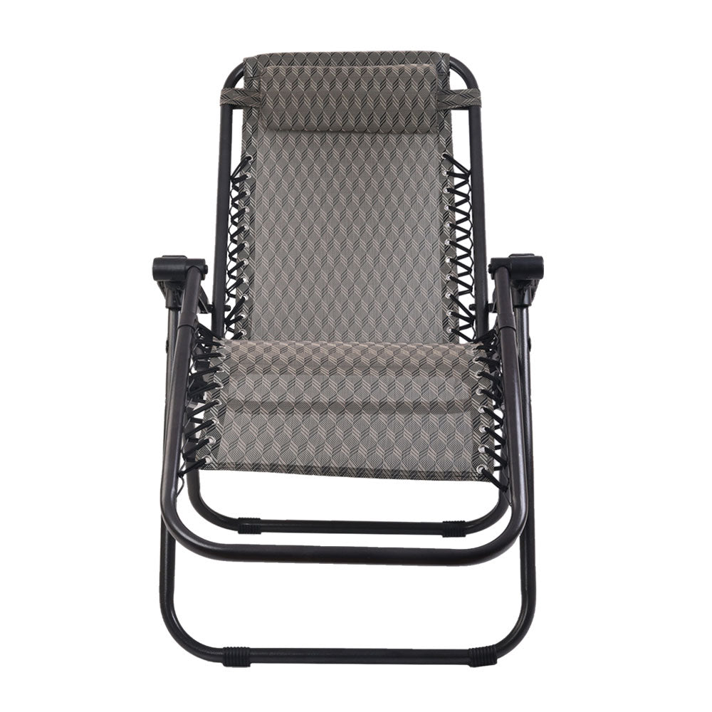 Zero Gravity Chair | Folding Outdoor Recliner | Adjustable Sun Lounge | Camping | Grey