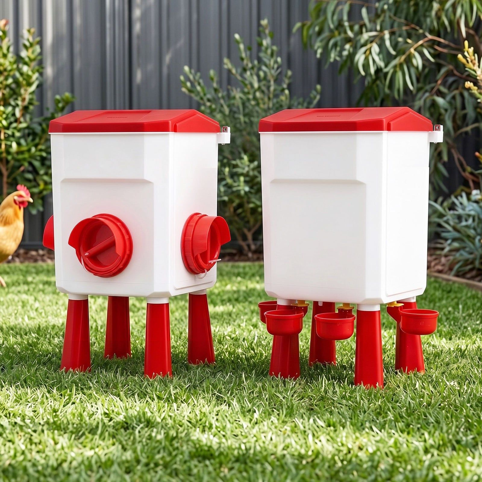 Chicken Feeder & Waterer Set | 12kg Feeder & 11L Poultry Drinker