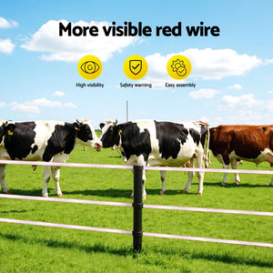 Electric Fence Tape 400m | Polywire Polytape | Red & White Outdoor Farm Fencing