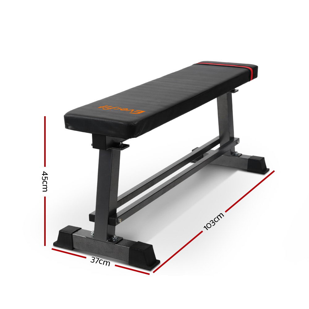 Everfit Weight Bench | Flat Bench Press | Home Gym Equipment | 300kg Capacity