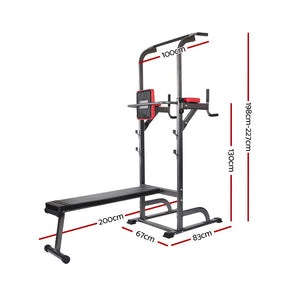 Everfit Weight Bench | Chin Up Bar | Bench Press | Home Gym | 380kg Capacity