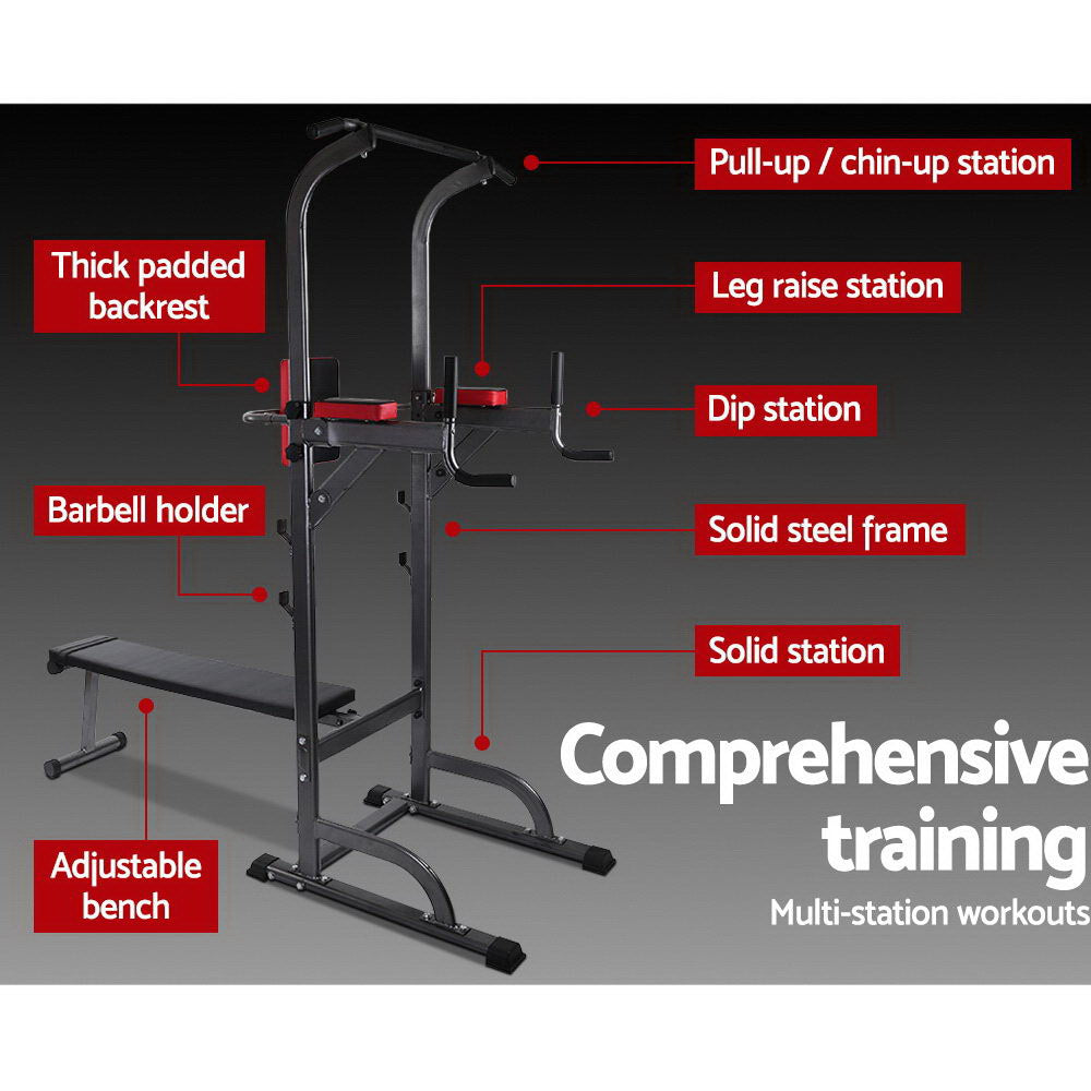 Everfit Weight Bench | Chin Up Bar | Bench Press | Home Gym | 380kg Capacity