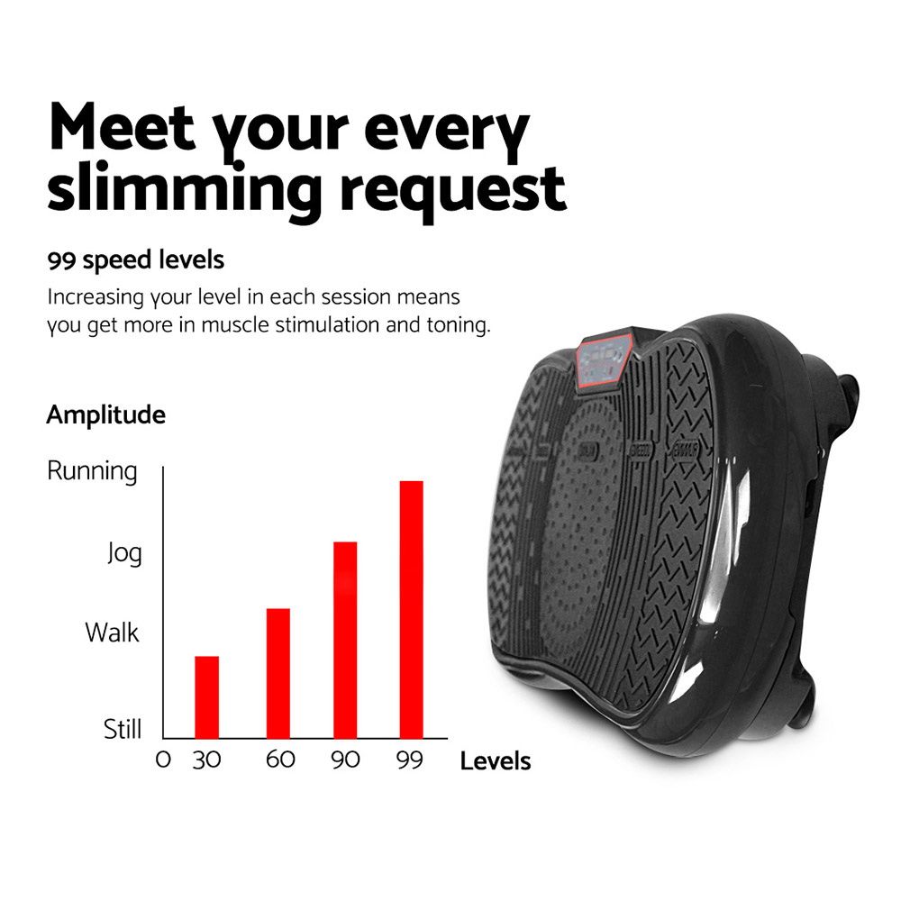 Everfit Vibration Machine Platform | Vibrator Resistance Rope | Home Fitness | Black