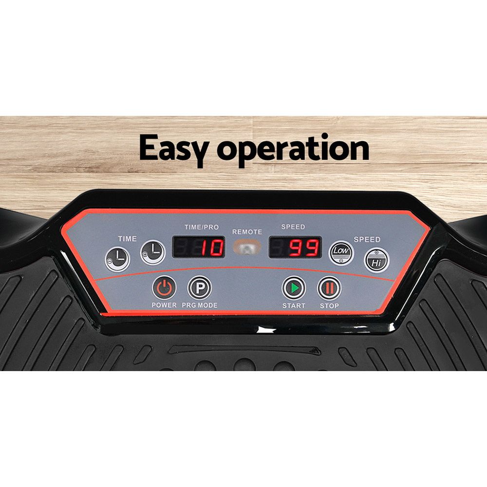 Everfit Vibration Machine Platform | Vibrator Resistance Rope | Home Fitness | Black