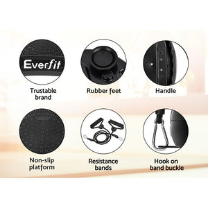 Everfit Vibration Machine Platform | Vibrator Resistance Rope | Home Fitness | Black