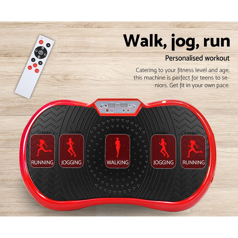 Everfit Vibration Machine Platform | Vibrator Resistance Rope | Home Fitness | Red