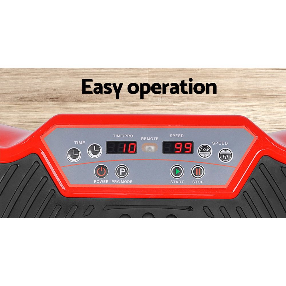Everfit Vibration Machine Platform | Vibrator Resistance Rope | Home Fitness | Red