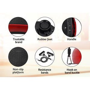 Everfit Vibration Machine Platform | Resistance Rope | Home Fitness | Dark Red