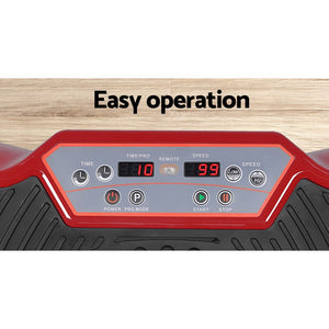 Everfit Vibration Machine Platform | Resistance Rope | Home Fitness | Dark Red