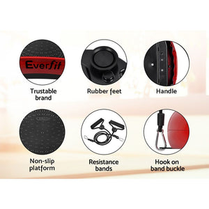 Everfit Vibration Machine Platform | Resistance Rope | Home Fitness | Dark Red