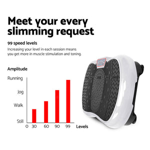 Everfit Vibration Machine Platform | Vibrator Resistance Rope | Home Fitness | White