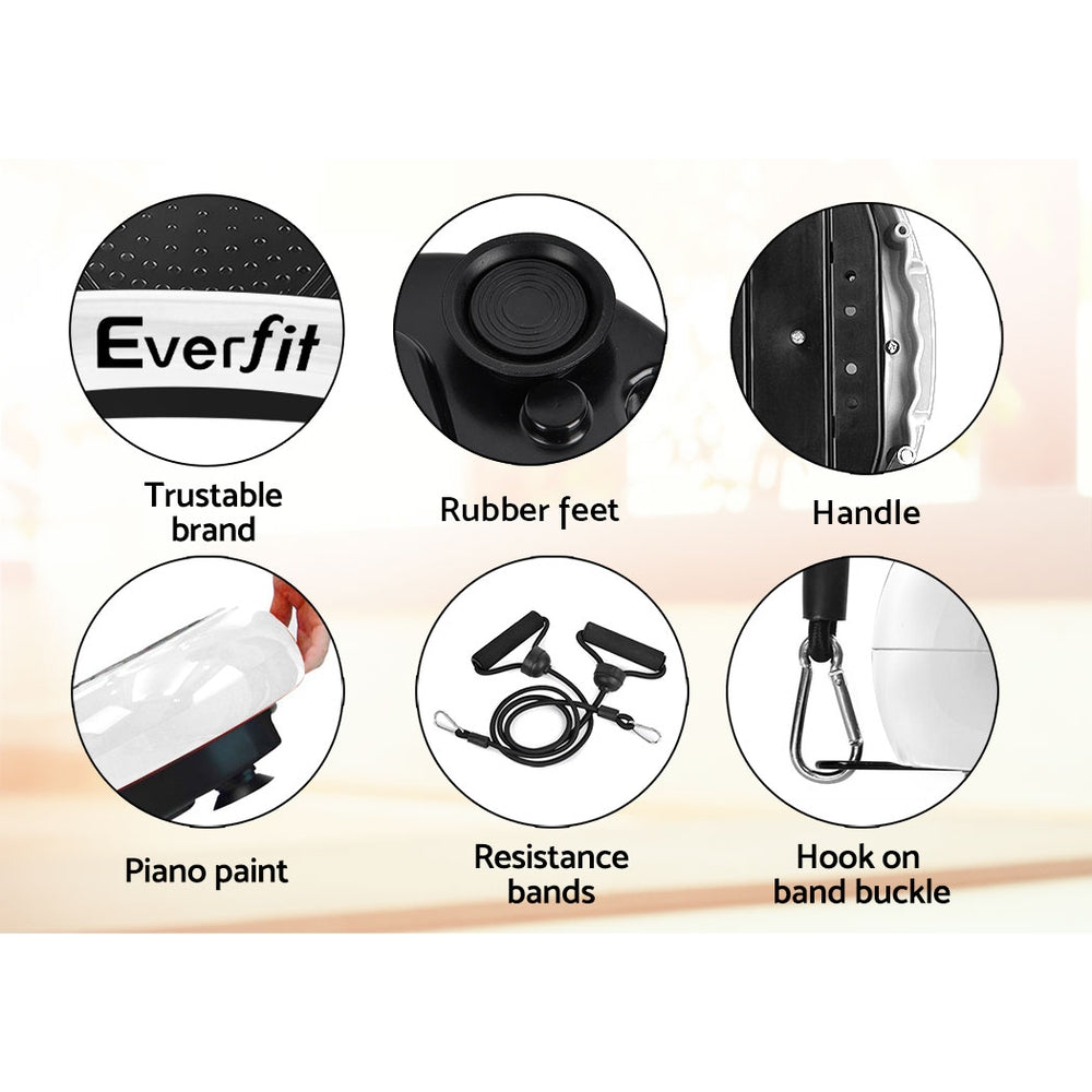 Everfit Vibration Machine Platform | Vibrator Resistance Rope | Home Fitness | White