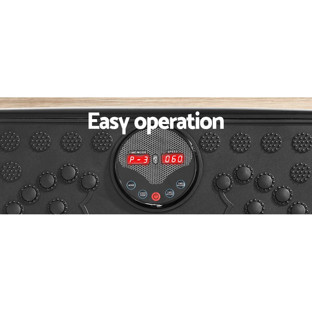 Everfit Vibration Machine Platform | Vibrator With Resistance Rope | Home Gym | Black