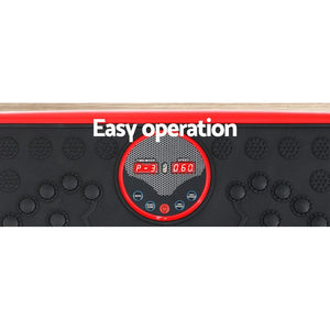Everfit Vibration Machine Platform | Vibrator with Resistance Rope | Home Gym | Red