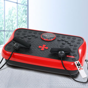 Everfit Vibration Machine Platform | Vibrator with Resistance Rope | Home Gym | Red