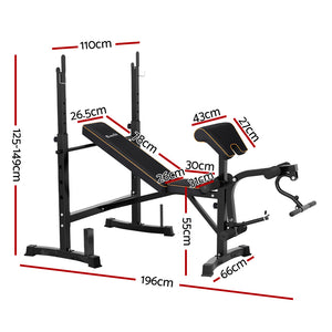 Everfit Weight Bench | 10 in 1 | Bench Press | Home Gym Station | 330kg Capacity