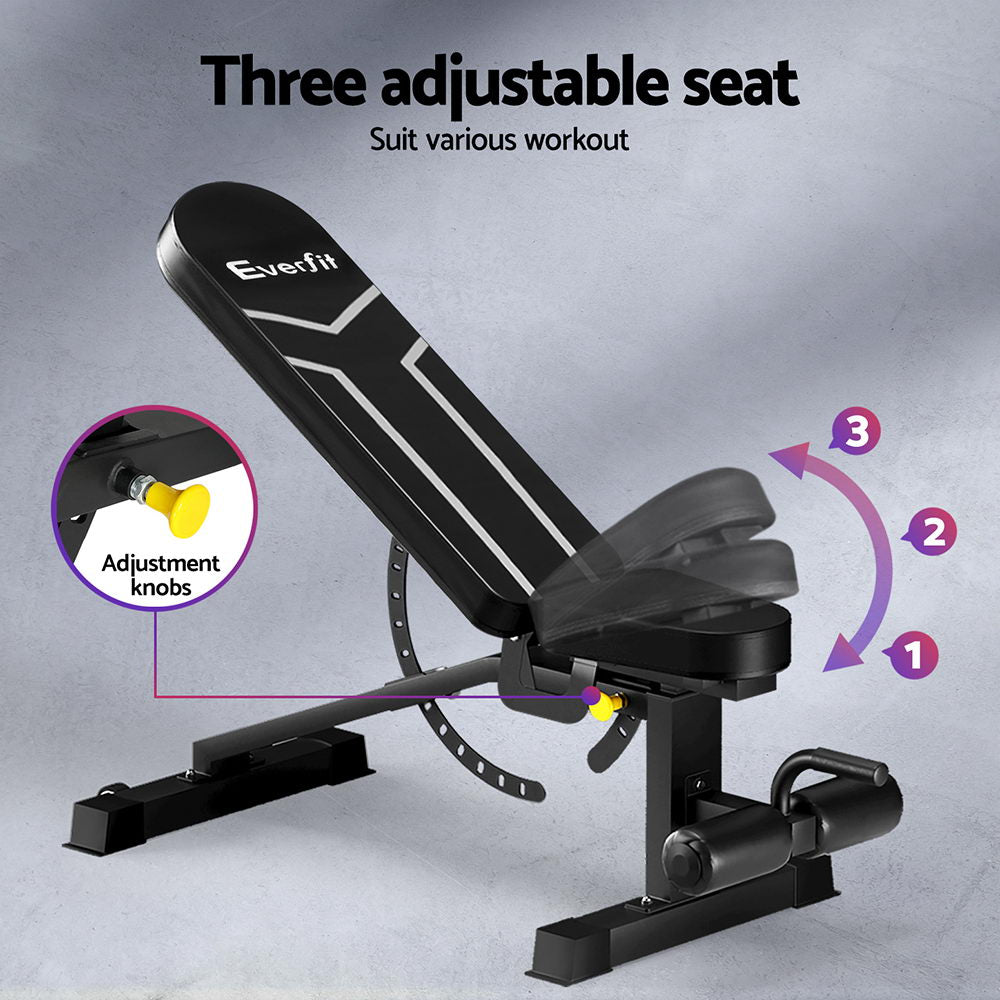 Everfit Weight Bench | Adjustable FID Bench | Home Gym Equipment | 450kg Capacity